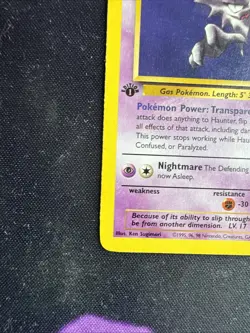 Pokemon Card Haunter 21/62 Fossil Set Non Holo Rare 1st Edition - Image 5