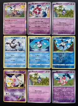 9x Mr. Mime & Mime Jr. Pokemon Species Collection W/ Holos Pokemon Card Lot - Image 1