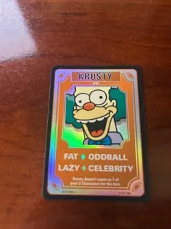 Krusty the Clown Foil Card The Simpsons Trading Card Game Rare Card 3 of 156 - Image 1