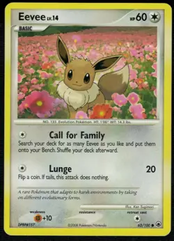 Eevee 62/100 Common LMP Pokemon Card HQ Scan - Image 1