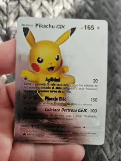 Pikachu GX Black Foil Fan Art Vinyl Collector Pokemon Card - Image 3