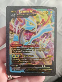 Kyurem VMax Black Foil Fan Art Textured Collector Pokemon Card HP330 049/196 - Image 1