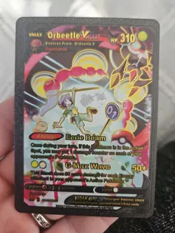 Orbeetle Vmax Black Foil Fan Art Textured Collector Pokemon Card TG13/TG30... - Image 1