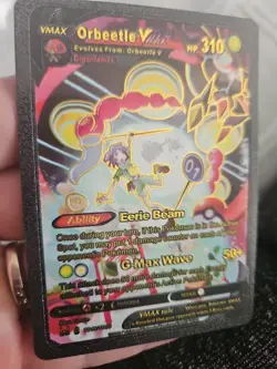 Orbeetle Vmax Black Foil Fan Art Textured Collector Pokemon Card TG13/TG30... - Image 4