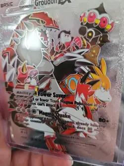 Pokemon Silver Foil Fan Art Team Macmas Groudon EX Textured Collector Card - Image 4