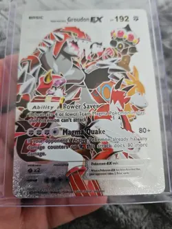 Pokemon Silver Foil Fan Art Team Macmas Groudon EX Textured Collector Card - Image 5