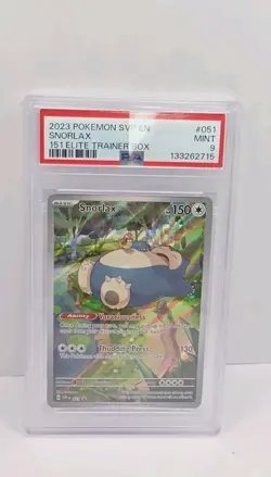 Pokemon Snorlax #051 SVP Black Star Promo 151 ETB Holo Card PSA 9 Mint - Image 1