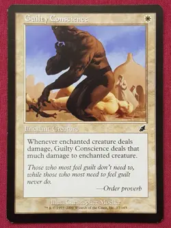 Magic The Gathering SCOURGE GUILTY CONSCIENCE white card MTG - Image 1