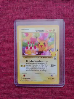 Birthday Pikachu Black Star Promo Card Celebrations 25th Anniversary Pokemon - Image 1