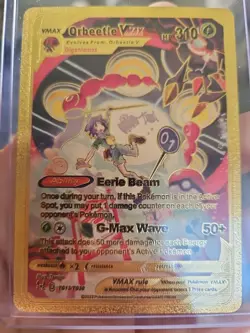 Pokemon Orbeetle VMAX Gold Foil Fan Art Vinyl Textured Collector Card Full Art - Image 4
