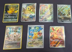 Pokemon TCG Foil Card Lot 7 Cards Pikachu Joltik Sudowoodo Omanyte Pachirisu - Image 1