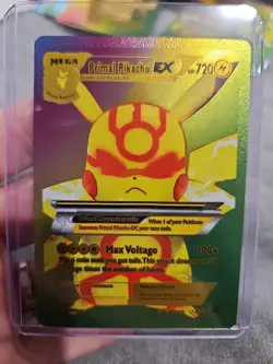 Primal Pikachu EX Rainbow Foil Fan Art Premium Collector Card - Image 1