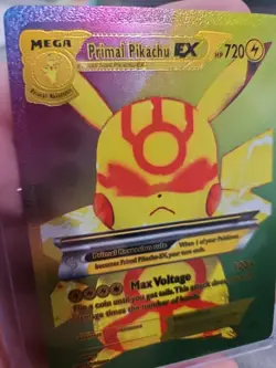Primal Pikachu EX Rainbow Foil Fan Art Premium Collector Card - Image 3