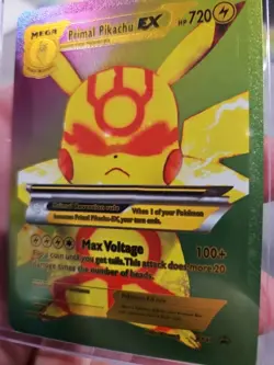 Primal Pikachu EX Rainbow Foil Fan Art Premium Collector Card - Image 4