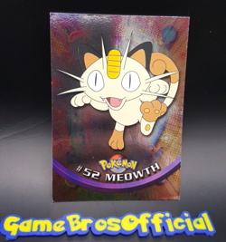 Meowth #52 Foil - Topps Pokemon TV Animation Series 1 Blue Logo - EXC-NM - Image 1