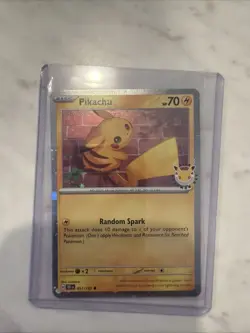 Pikachu 2026 Pokemon Day Stamp - 051/162 - Cosmos Holo - 1 SWIRL - Image 1