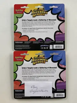 LOT OF 2 Pokemon TCG ASCENDED HEROES Erika 2-Pack Blister Collection - Sealed - Image 2