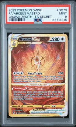 Pokemon PSA 9 Arceus V Astro #GG70 Secret Rare Zenit Regale 2023 Italiano - Image 2