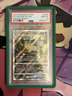 2023 Pokemon SWSH Crown Zenith #GG35 FA Leafeon VSTAR PSA 10 GEM MINT With Guard - Image 1