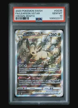 2023 Pokemon SWSH Crown Zenith #GG35 FA Leafeon VSTAR PSA 10 GEM MINT With Guard - Image 3