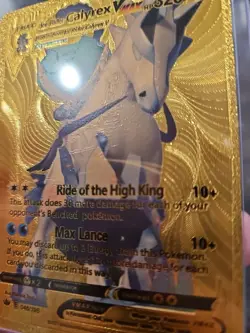 Ice Rider Calyrex Vmax Gold Foil Fan Art Textured Collector Pokemon Card 046/198 - Image 4