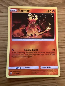 Magmar Pokemon Card 21/236 Reverse Holo- Used -Sun & Moon-Unified Minds - Image 1