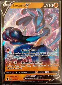 Lucario V 027/073,Champion's Path, NM, Rare, Pokemon Tcg - Image 1
