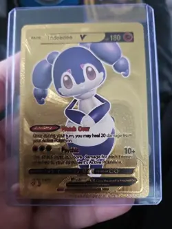 Indeedee V Gold Foil Fan Art Vinyl Collector Pokemon Card - Image 1