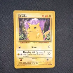 1999 Pokemon Pikachu Base Set 58/102 40 HP Thunder Jolt Gnaw Vintage Card - Image 1