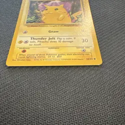 1999 Pokemon Pikachu Base Set 58/102 40 HP Thunder Jolt Gnaw Vintage Card - Image 2