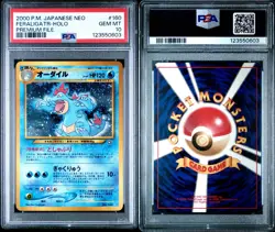 2000 Pokemon Japanese Neo Feraligatr Holo Premium File #160 PSA 10 GEM MINT - Image 3