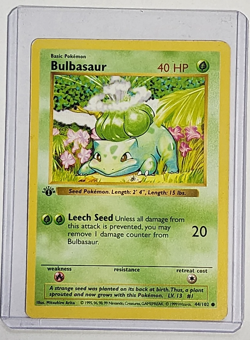 Pokemon PSA 8 1st Edition Bulbasaur 044/102 Base Set (Shadowless) NM - Image 1