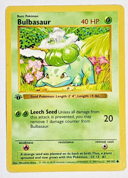 Pokemon PSA 8 1st Edition Bulbasaur 044/102 Base Set (Shadowless) NM - Image 2