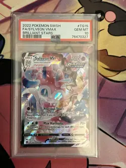 2022 Pokemon Sword & Shield Brilliant Stars #TG15 Sylveon Vmax PSA 10 - Image 1