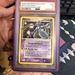Pokemon Mewtwo Gold Star 2006 EX Holon Phantoms #103 PSA 5 New Cert,Clean,Swirl - Image 3