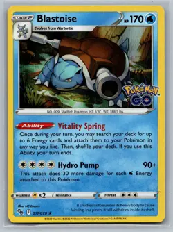 Blastoise (Holofoil) Pokemon GO 017/078 2022 NM - Image 1