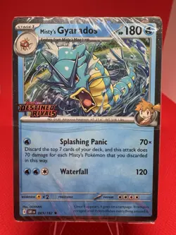 Misty’s Gyarados 049/182 Pokemon Destined Rivals Stamped SEALED Prerelease Pack - Image 1