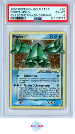 REGICE-HOLO EX LEGEND MAKER-GERMAN POKEMON EX LEGEND MAKER 2006 90 PSA 6 - Image 1