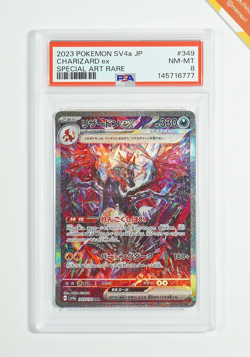 Pokemon PSA 8 Charizard Ex #349 SV4a Shiny Treasure ex SAR 2023 Japanese - Image 1