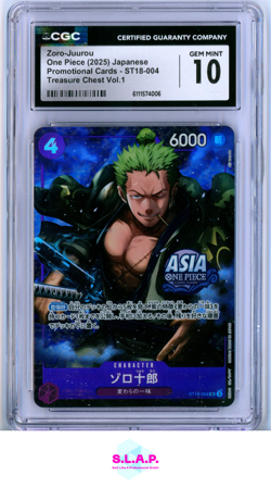 ZORO-JUUROU PROMOTIONAL CARDS TREASURE CHEST VOL.1 ST18-004 ONE PIECE CGC 10 - Image 1