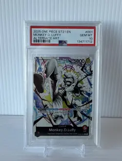 2025 ONE PIECE STARTER DECK ST21-EX GEAR 5 ALTERNATE ART MONKEY D. LUFFY PSA 10 - Image 1