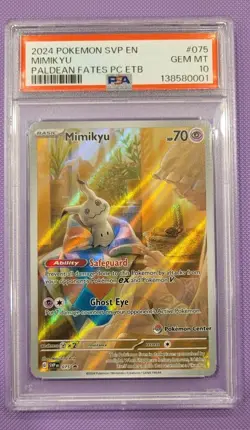 2024 POKEMON SVP EN-SV BLACK STAR PROMO #075 MIMIKYU POKEMON CENTER PSA 10 - Image 1