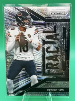 2025 Panini Prizm Caleb Williams Fractal No Huddle Silver Disco Chicago Bears - Image 1