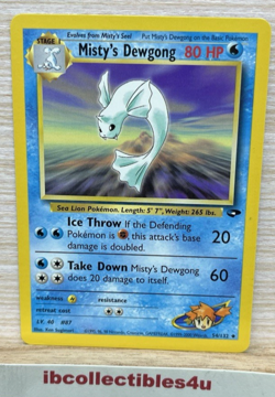 Misty’s Dewgong #54/132 - NM - Pokemon Card Gym Challenge - WOTC - Vintage - Image 1