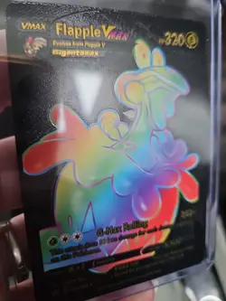 Flapple VMAX Rainbow Black Foil Fan Art Vinyl Collector Pokemon Card 164/163 - Image 4