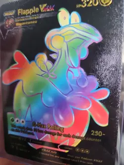 Flapple VMAX Rainbow Black Foil Fan Art Vinyl Collector Pokemon Card 164/163 - Image 5