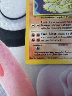 Ninetales Holo Unlimited Rare Pokemon TCG Card 12/102 Base Set LP - Image 3