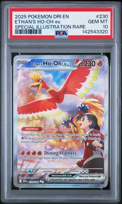 Pokemon Card - Ethans Ho-Oh EX 230/182 Destined Rivals SAR Holo Rare - PSA 10 - Image 1