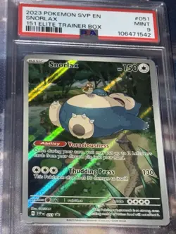 Snorlax 151 HOLO PROMO 2023 Pokemon Sv: Scarlet & Violet Card PSA 9 - RARE TCG - Image 1