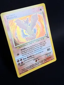 Pokemon Moltres Fossil Holo Rare 12/62 Unlimited 1999 70 HP Card - Image 2